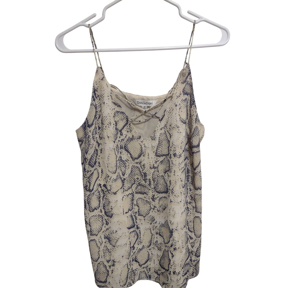 Davi & Dani Snakeskin Top Medium Mobwife Lightweight Neutral Festival